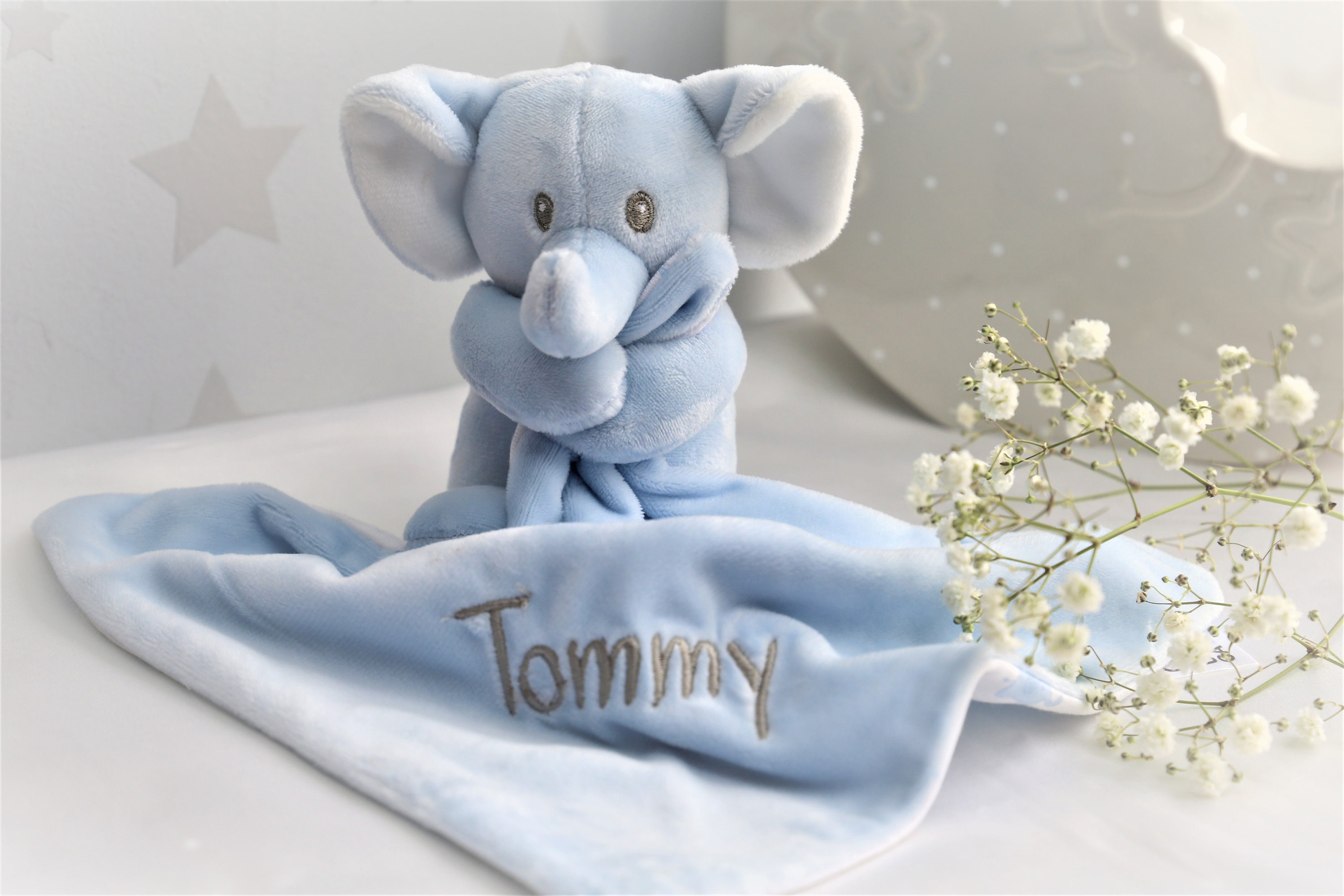 Elephant Blanket Personalised Baby soother Baby Blanket Etsy