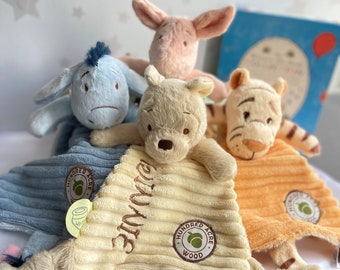 Personalised Comforter , Hundred Acre Wood Winnie the Pooh Comfort Blanket ,Eeyore , Piglet , Tigger , Baby shower gift, New Baby , Present