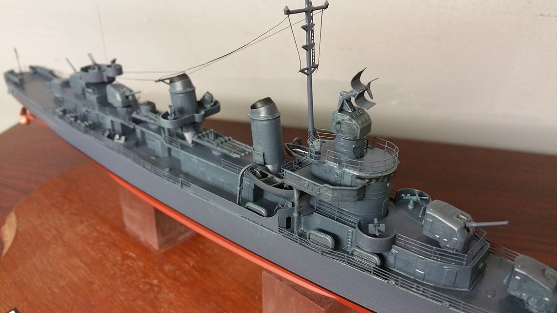 US Navy Destroyer USS Fletcher DD445Detailed Ship Model Etsy