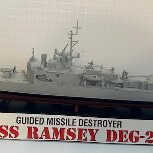 USS Ramsey DEG-2 Guided Missile Destroyer --Plastic Ship Model- 16 inches