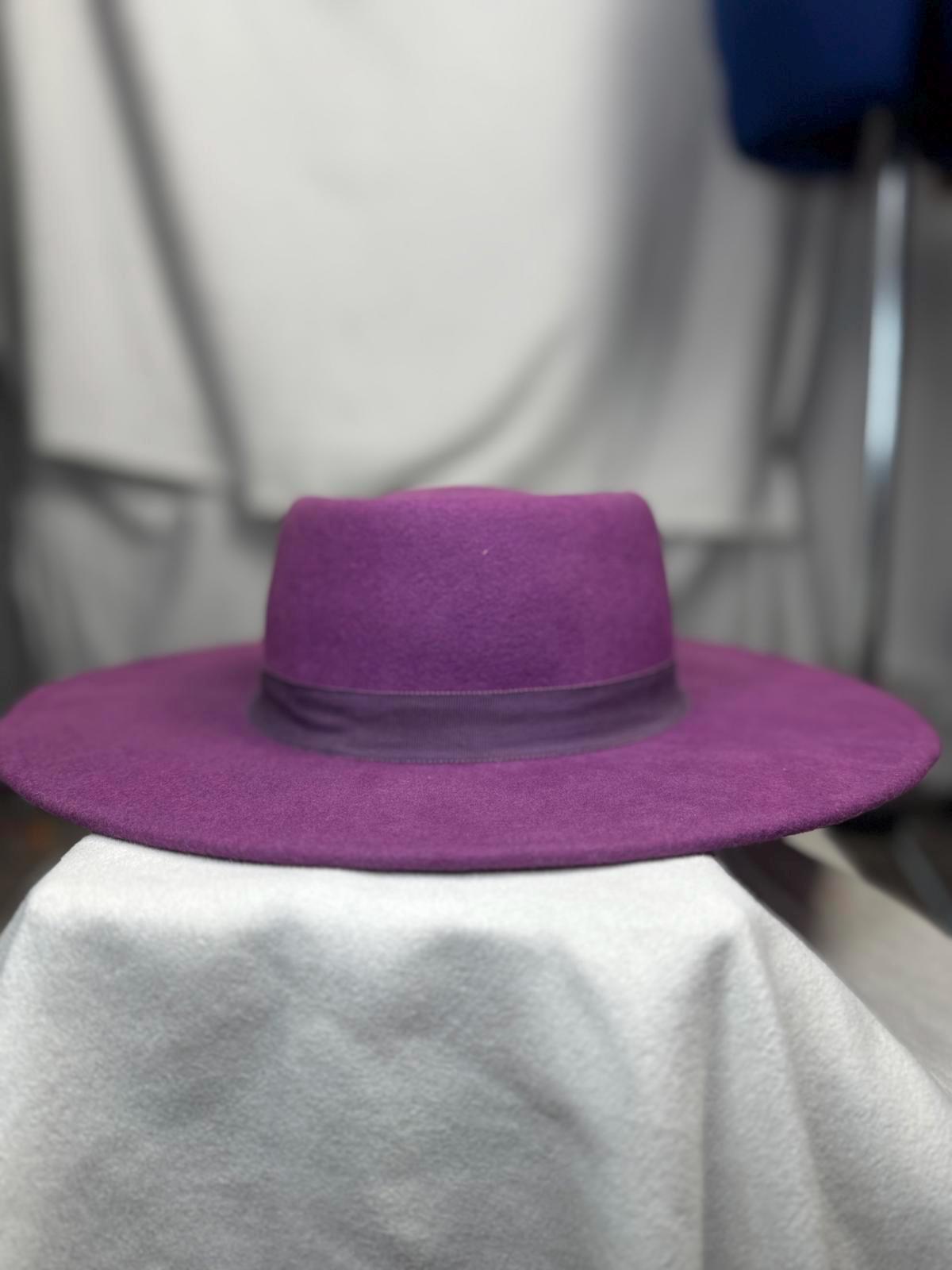 Plum Wide Brim Hat - Etsy display picture 1