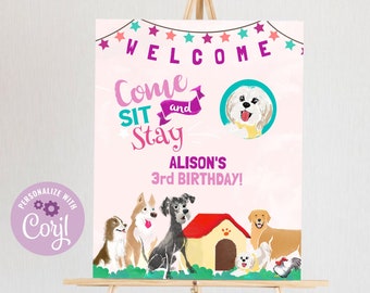 Editable Puppy Welcome Sign