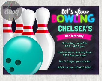 instant download bowling invitation printable bowling etsy
