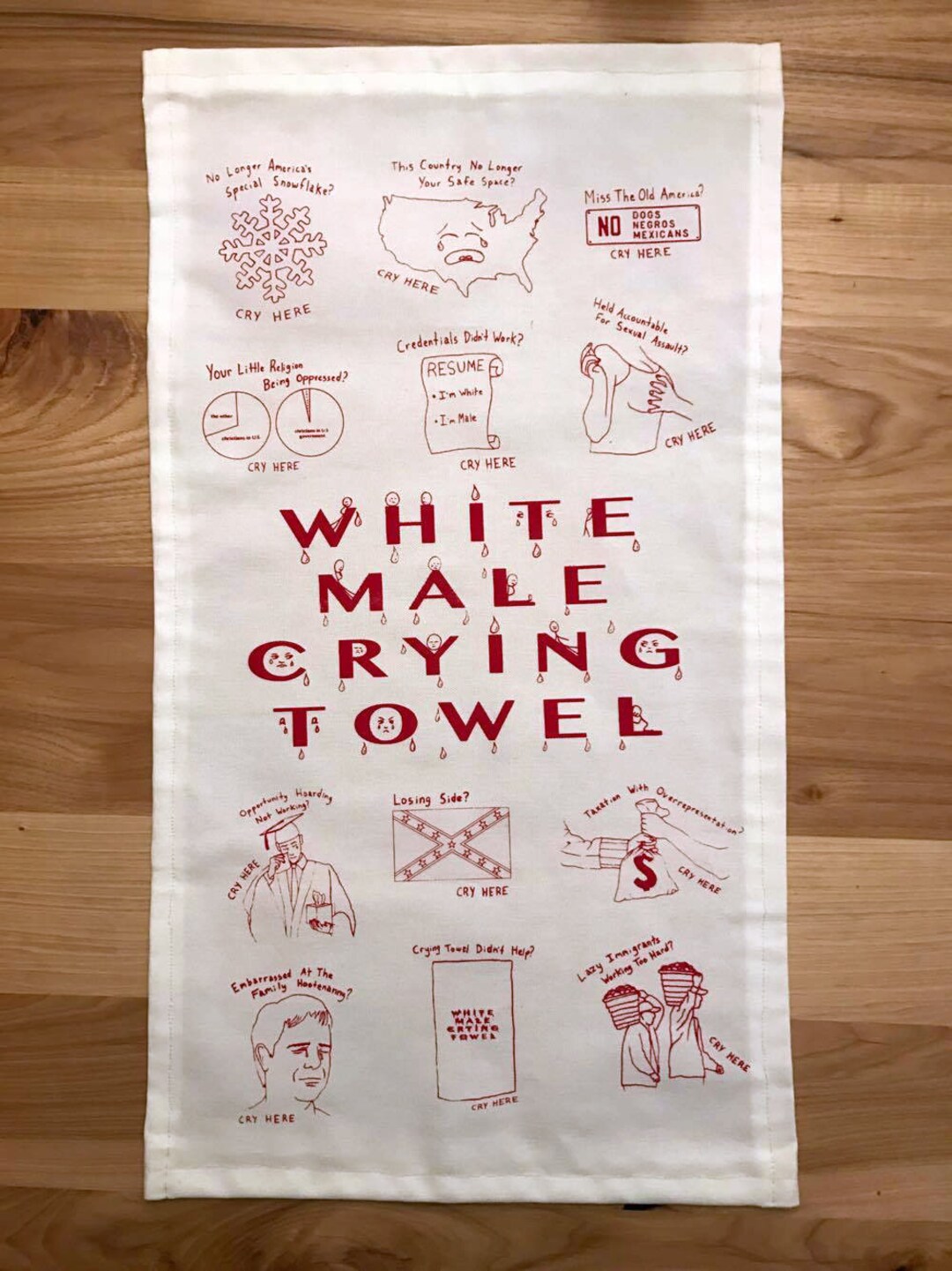 White Male Crying Towel Etsy