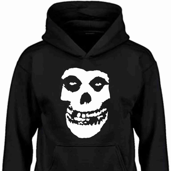 Misfits Skull Adult Black Hoodie - Unisex Awesome Metal Horror Punk - Different Graphic and hoodie colors available upon request!