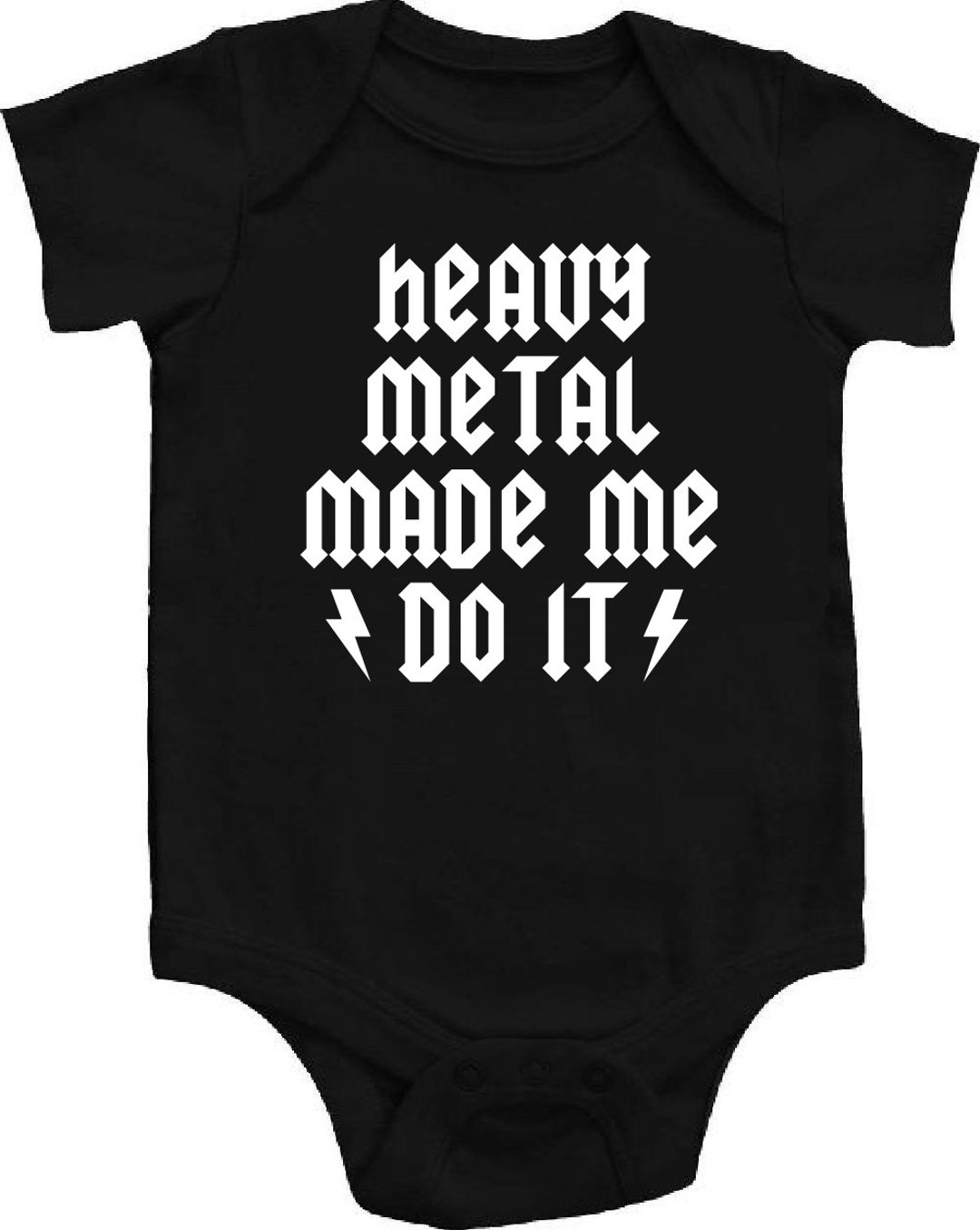 Heavy Metal Made Me Do It Baby Bodysuit Rocker Horns Unisex Awesome ...