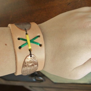 Disneyland Frontierland River boats Pressed Penny Leather Cuff- *LIMITED EDITION* Disneyland&#39;s 60th