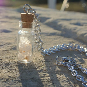 Quartz Crystal Bottle Necklace- Chain