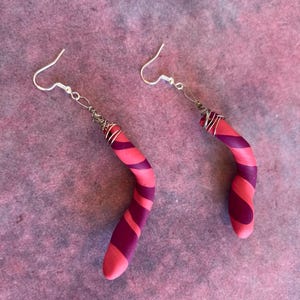 Cheshire Cat Tail Earrings- Disney Inspired, Big