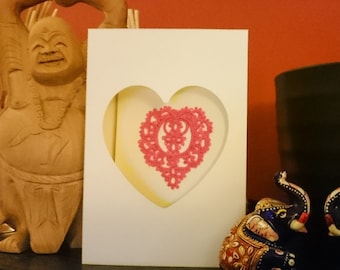 Heart cutout card
