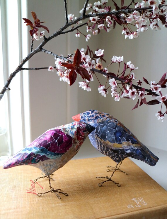 CUSTOM ORDER EXAMPLE / Paper Mache' Bird / Whimsical Etsy