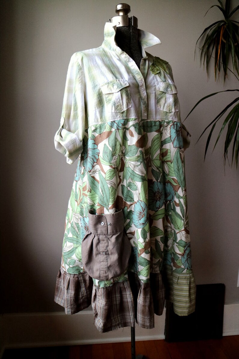 Refashioned Upcycled Kleidung große Upcycling Kleid Eco Etsy