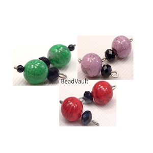 Red & Black Charms, Black Crystal Charms, Add On Jewelry Charms, DIY Jewelry Making Supply, Green Charms For Crafting, Lavender and Black