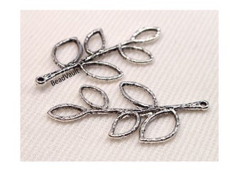 Silber 5 Loop Zweig Charm Verbinder, Zinn Silber Zweig Blatt Verbinder, Schmuckherstellung, Bastelbedarf, Zweig Schmuck Verlängerung (C208)