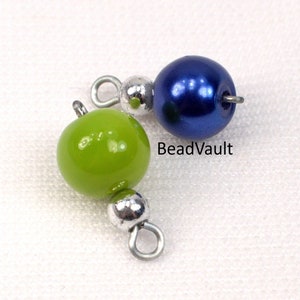 Blue And Green Glass Bead Handmade Charms, 2 Seattle Seahawks 12th Man Charms, Add on Bead Charms, Charms For Jewelry Making, Destash (H493)