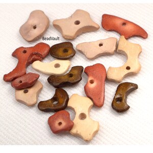 Wood Chip Chunk Beads, 25 Loose Wood Beads, Wood Beads For Jewelry Making, Craft Supplies, Boho Wood Beads, Destash Beads (W28)