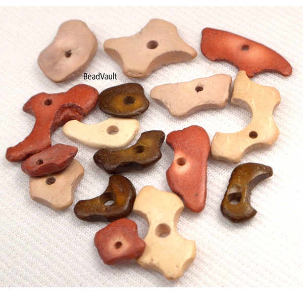 Perles en copeaux de bois, 25 perles en bois non fixées, Perles en bois pour la fabrication de bijoux, Fournitures créatives, Perles en bois de bohème, Destash Beads (W28)