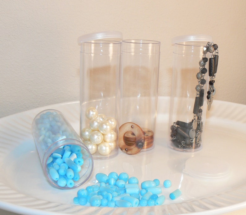 Hard Plastic Clear Tube Containers Bead Containers Loose Etsy