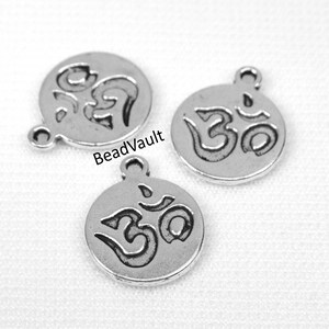 Om Symbol Meditation Charms, Spiritual Icon Om Charms, Ultimate Reality Add On Dangles, Buddhist Phone Jewelry Charms, Destash Supply (C268)