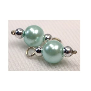 Light Turquoise Blue Pearl Charms, Loose Charm For Jewelry Making, Light Turquoise Pearl Bead Charms, DIY Jewelry Supply, Destash (H166)
