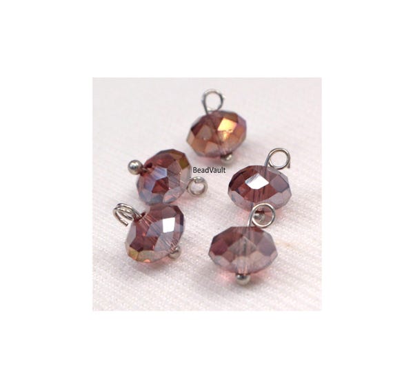 Amethyst Purple Crystal Charm Dangle, Purple Crystal Jewelry Charms, Add On Bracelet Charms, Jewelry Making Supplies, Purple Charms (H83)