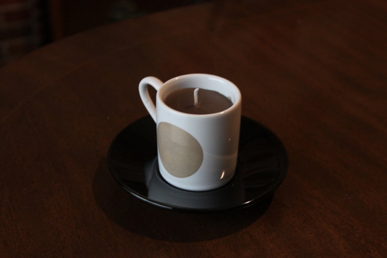 Brand new Teacup candle Asda Luna Espresso set white cup Etsy