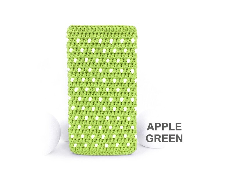 Blue iPhone 15 Max pouch, Xiaomi 14 ultra sock, polka dot Galaxy S24 plus sleeve, Samsung S23 FE case, Honor Magic 6 cover, iPhone 14 cozy 05.apple green
