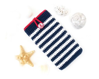 Funda azul marino ultra ecológica para Galaxy S26, funda tipo calcetín para Samsung Z Fold 7, funda blanda marinera para 25 edge, funda para Samsung S24 FE, funda para Note20, funda náutica para A72 5G