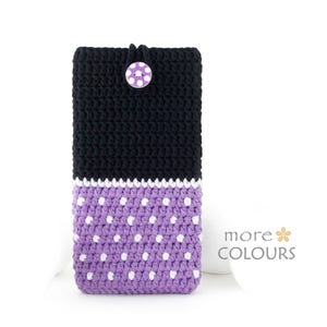 Custodia viola per telefono Sony Xperia 1 VI, cover ultra morbida a pois per Asus Zenfone 12, custodia a manica lavorata all'uncinetto per Nokia C12, tasca ecologica per Xperia L4