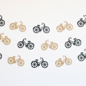 Bicycle Party Banner Customizable Colors image 1