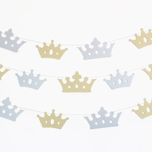 Crown Party Banner Customizable Colors image 1