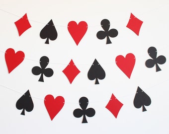 Poker Card Suit Party Banner - Customizable Colors