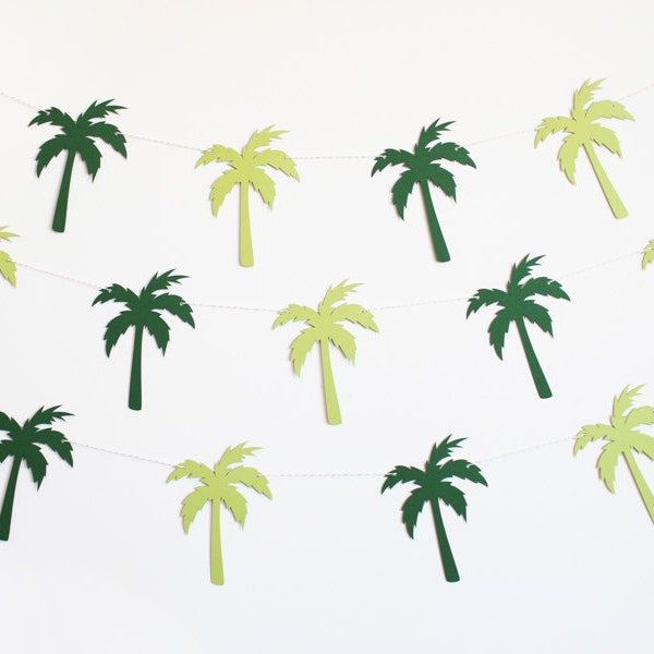 Palm Tree Tropical Party Banner - Customizable Colors