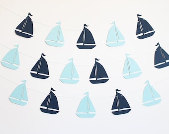 Sailboat Party Banner - Customizable Colors
