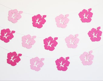 Tropical Flower Luau Party Banner - Customizable Colors