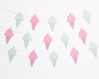 Ice Cream Party Banner - Customizable Colors