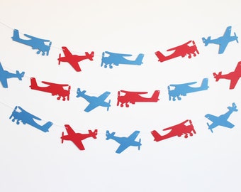 Banner de festa de avião - cores personalizáveis