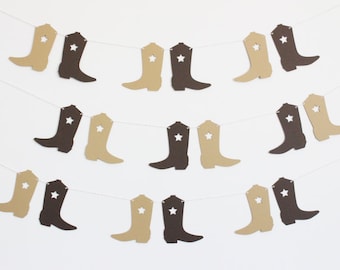 Cowboy Boot Western Party Banner - Customizable Colors