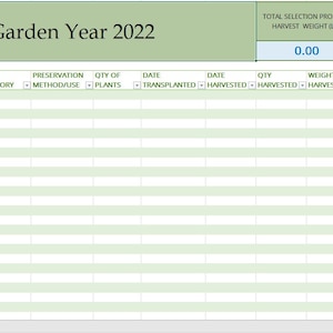 Garden Harvest Spreadsheet | Harvest Yields | Harvest Weight Tracker - Etsy