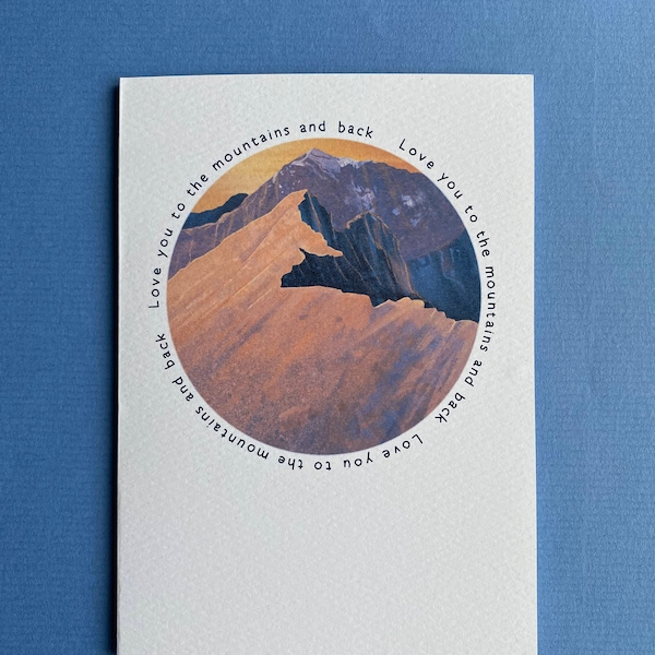 Love you to the mountains and back adventure valentines card