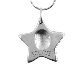 Star Fingerprint Pendant & Chain