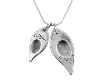 Leaf Fingerprint Pendants & Chain