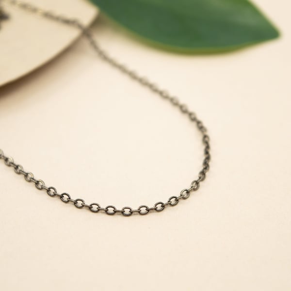 1.5mm dainty bronze cable chain, antique brass plain chain for pendant, finished chain necklace for women, custom length