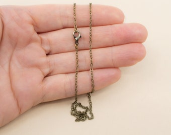 2mm dainty bronze cable chain, antique brass chain, finished chain for pendant, cable necklace for women, soldered chain