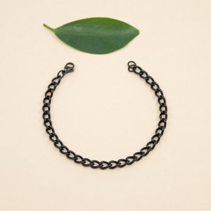 Black thick curb chain necklace, 4.3 mm x 7mm, unisex black curb chain, black men's jewelry, black chain for women image 6