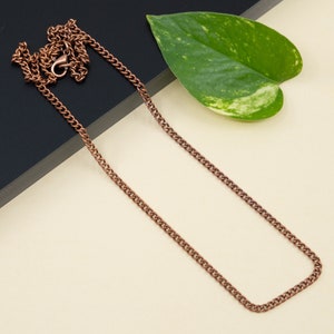 2.5mm antique copper plated chain necklace, copper chain necklace, unisex curb chain for pendant, copper choker chain image 5