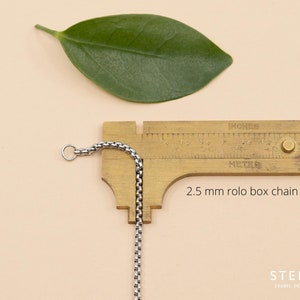 2.5 mm rolo stainless steel chain, unisex round box chain, unisex silver chain necklace, steel rolo box chain for made in Canada image 4