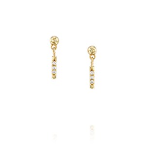Bar Earring, Minimalist Diamond Earring, Drop Earring, Everyday Earring, Dainty Earring, Gold Post, Tiny Diamond, 14K Tiny Earring, 14K Gold