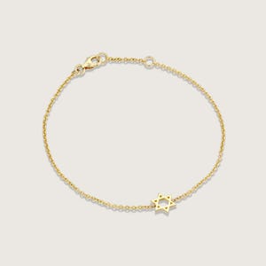 14K ソリッド ゴールド マゲン ダビデ ブレスレット