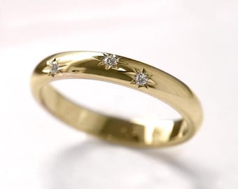 Wedding Band, Diamond Ring, Gold Diamond Band, Bridal Ring, Promise Ring, Solid Gold Ring, Minimalist Ring, Gold Band, Diamond Band, Diamond